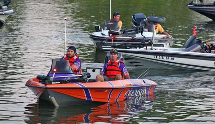 Clemson University waits for their turn to take off.