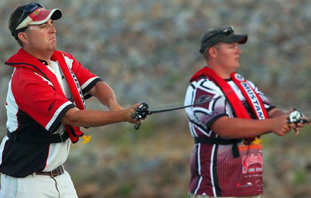 Ryan Dunn and Gage Elder are fishing for Southern Illinois University.