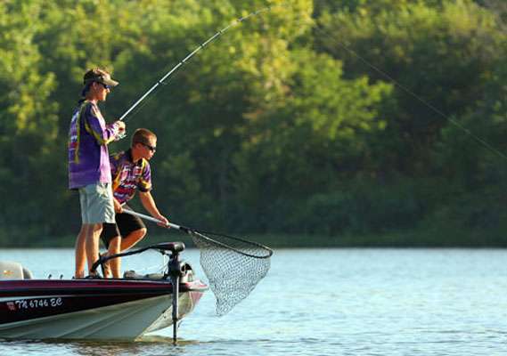 The team from Bethel University was catching fish early on Day One.