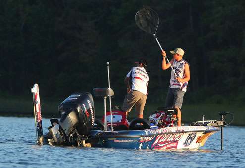 The team from Dallas Baptist University was catching fish early on Day Two.