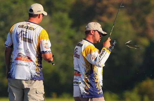 The 2nd place Murray State team of Justin Graben and Vincent Campisano was having a difficult time catching keepers on Day Two.