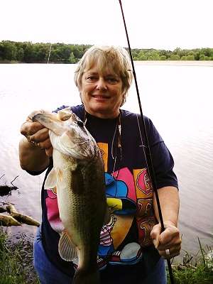 <p>
âThis is her first good fish after learning to fish again,â said Marc Hubbard of his mother, Amanda. She has been in recovery after a stroke.</p>