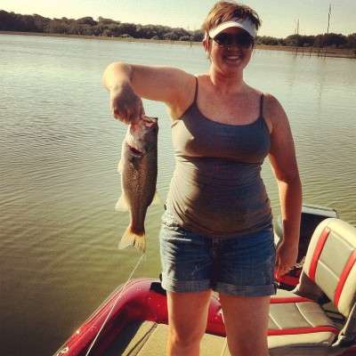 <p>
âThis is her first bass in the new boat,â said Jason Skinner of his wife, Courtney. The couple are new parents; their son is only 8 weeks old.</p>