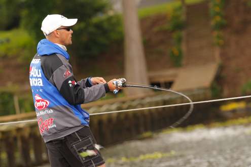 <p>Rees makes a cast.</p>