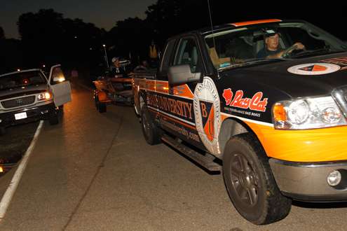 <p>Bass University founder Pete Gluszek pulls into the parking lot.</p>