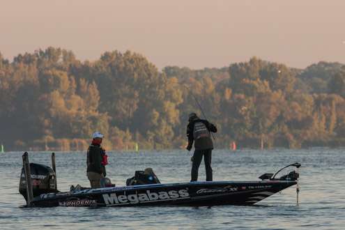 Aaron Martens lands his second fish of the day.