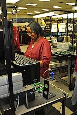 One of the automated test stations in an assembly cell.