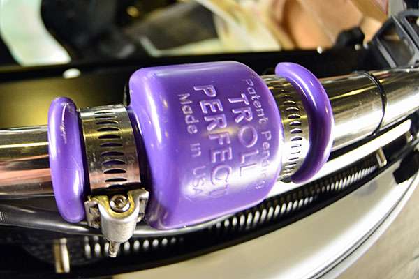 This purple critter on Aaron Martensâ MotorGuide trolling motor eliminates the torque flex and shock of a high-power startup.