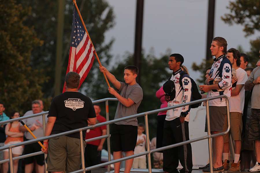 All eyes on the flag.