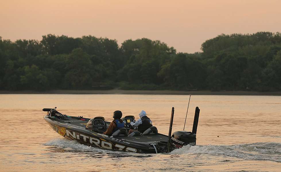 There goes boat number 1 Rick Clunn.