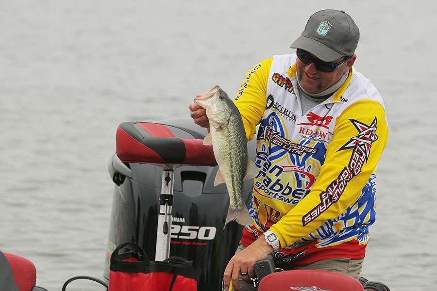 Jon Griffith seems happy with his day's catch.