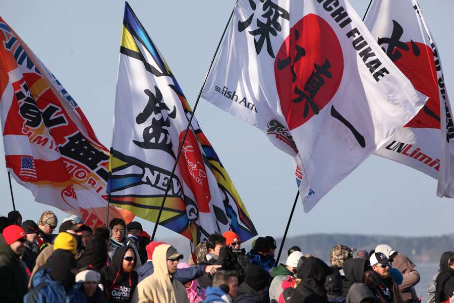 Japanese fans were out in force today.