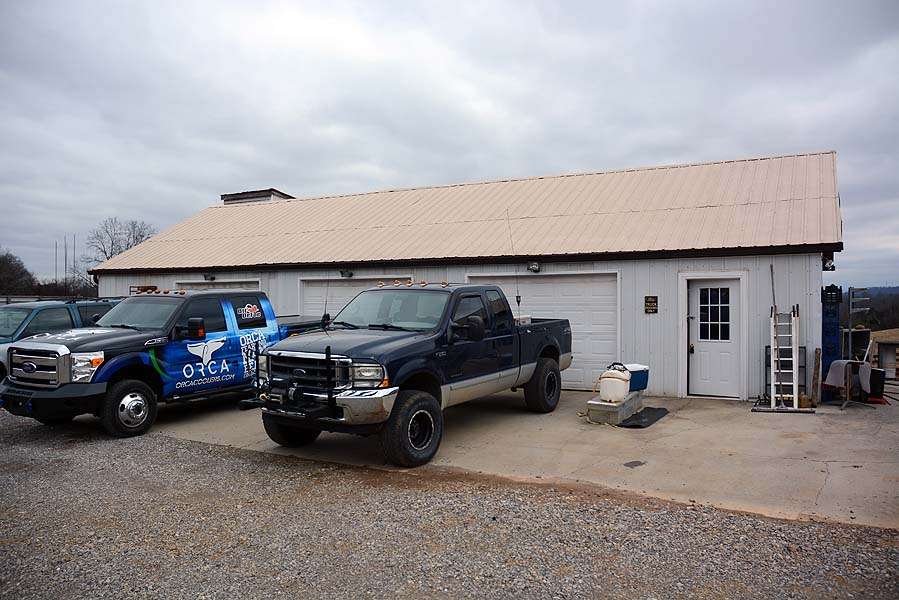 Outside this spacious man cave is DeFoeâs newly wrapped tow vehicle. Inside the cave itâs warm from heat generated by a furnace and lots of elbow grease. 