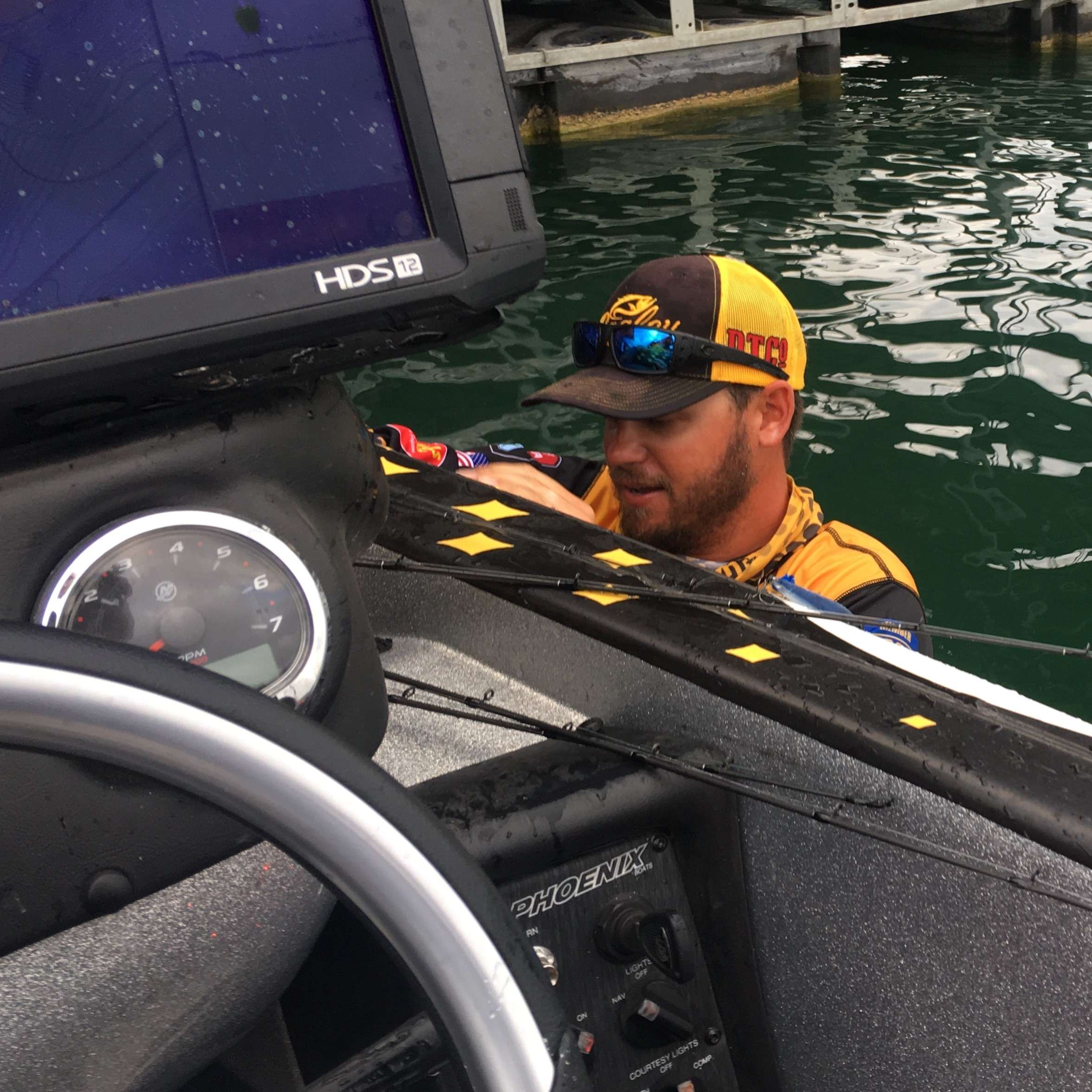 Drew Benton had a little in the water mishap. 