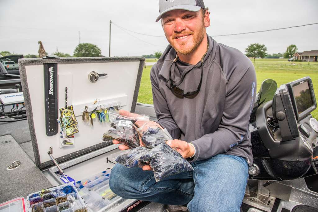 Sumrall has bags of Missile Baits D-Bombs on hand to ensure he never runs out during a tournament.