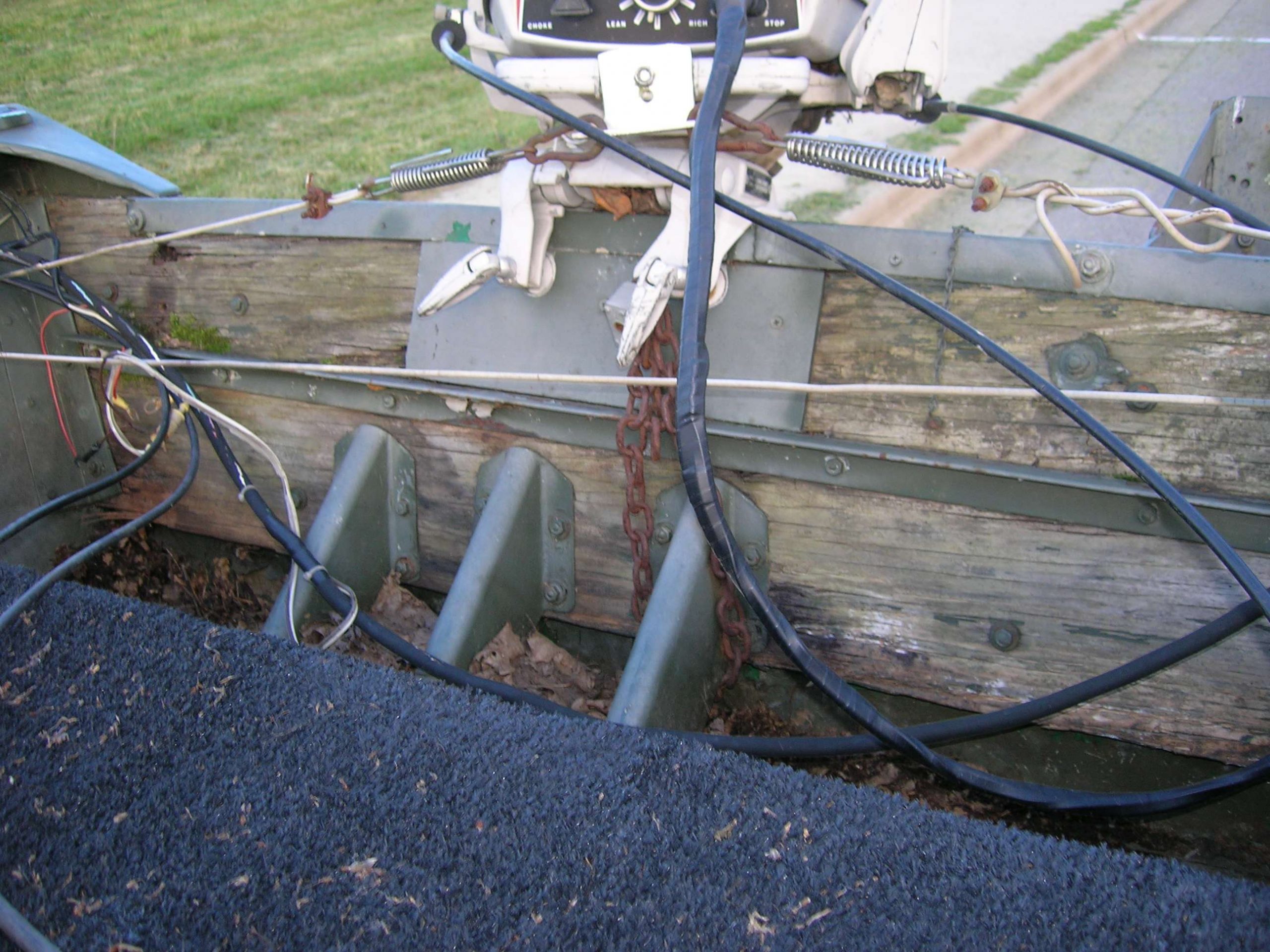 The transom was rotten from several consecutive years of being stored uncovered in the Iowa elements.