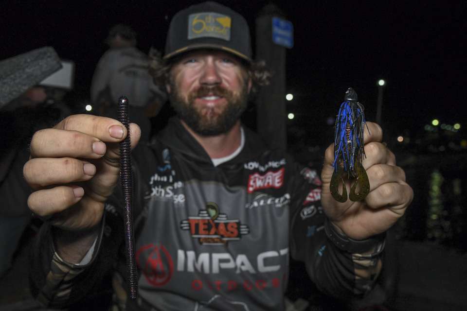 <b>John Hunter Jr. - 9th place</b><br>
A 3/8-ounce 6th Sense Divine Swim Jig with 6th Sense Stoker Craw 3.3 trailer was a top choice for John Hunter Jr. He also relied on a 6th Sense Divine Shakey Worm 7.0, with 4/0 offset worm hook and 6th Sense Pitch Black Tungsten weight.
