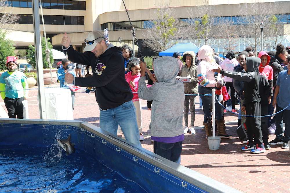 The action was fast and furious, with several kids pulling in big fish.