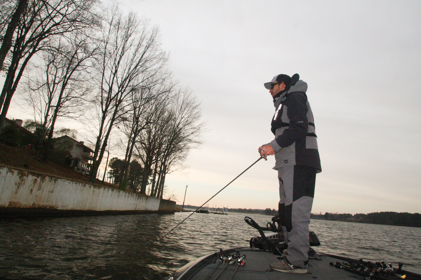 Bryan New fishes a mystery lake during a cool December day.