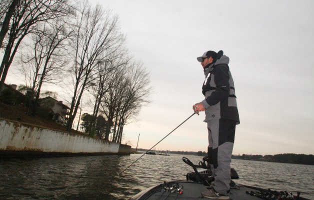 Bryan New fishes a mystery lake during a cool December day.