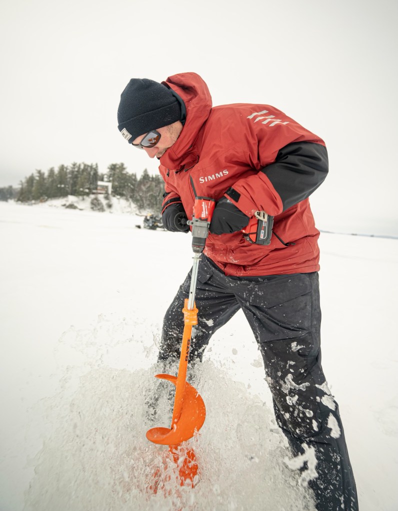 Jeff Gustafson ice fishing